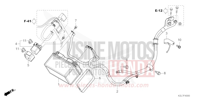 BATTERIE von ADV 350 MAT CARBONIUM GRAY METALLIC (NHB52) von 2023
